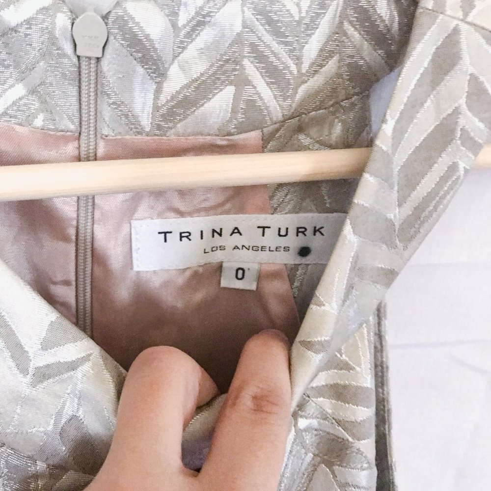trina turk // silver patterned halter dress - Picture 3 of 6